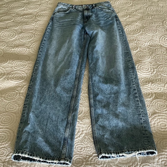 ⭐️⭐️⭐️Sold⭐️⭐️⭐️HUGO BOSS Gisanna Wide Leg Relaxed Fit Jeans Rigid Denim Size 27 - Picture 5 of 10